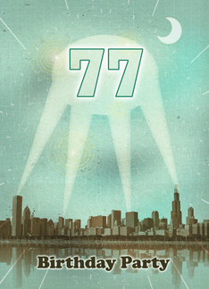 77th Birthday Party Invitation, City Movie Poster