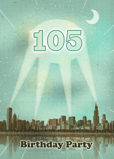 105th Birthday Party Invitation, City Movie Poster