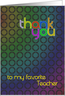 Abstract Thank You Teacher card