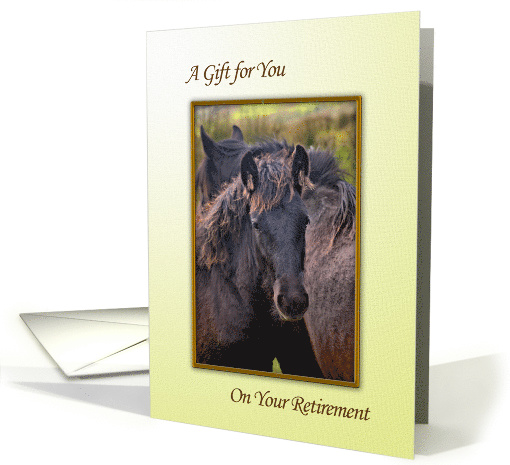 A Gift on Retirement, With a Young Horse card (701797)