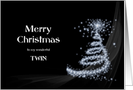 Twin, Minimalistic Black and White Christmas card