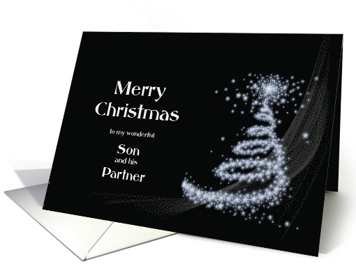 Son and his Partner, Black and White Christmas card (707218)