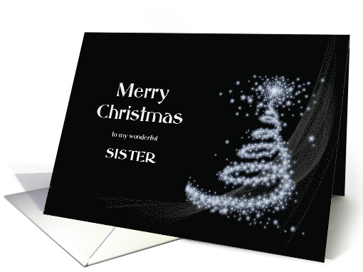 Sister, Black and White Christmas card (707831)