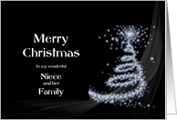 Niece and her Family, Black and White Christmas card