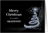Grandson, Black and White Christmas card