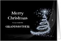 Grandmother, Classy Black and White Christmas card