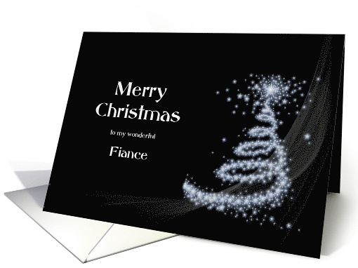 Fiance, Classy Black and White Christmas card (708536)