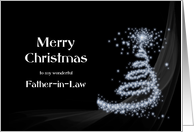 Father-in-law, Classy Black and White Christmas card