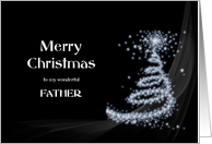 Father, Classy Black and White Christmas card