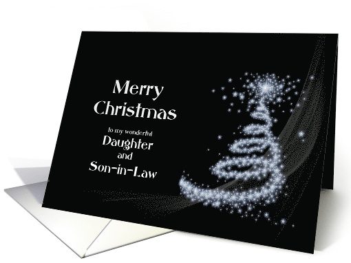 Daughter and Son-in-Law, Classy black and white Christmas card