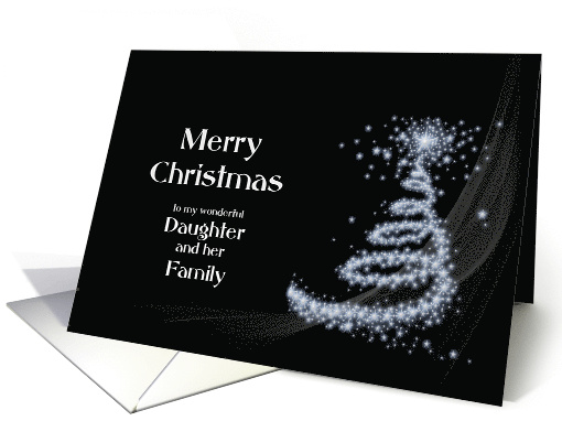 Daughter and Family, Classy Black and White Christmas card (708545)