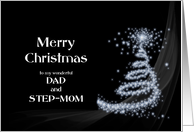 Dad and Step-Mom, Classy Black and White Christmas card