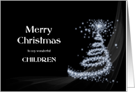 Children, Classy Black and White Christmas card