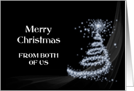 From Both of Us,Black and White Christmas card