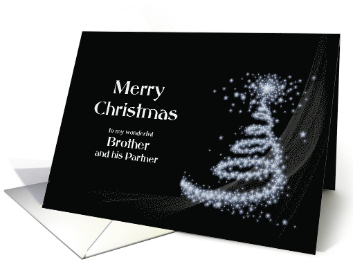 Brother and Partner, Classy Black and White Christmas card (709333)