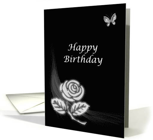 Birthday,Black and White Rose card (709336)