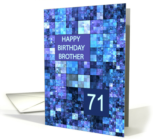 71st Birthday, Brother, Blue Squares, card (724405)