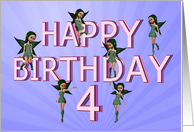 4th Birthday Fairies card