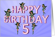 5th Birthday Fairies card