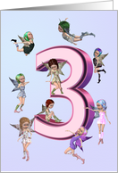 Flower fairies birthday card 3 years old card