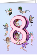 Flower fairies birthday card 8 years old card