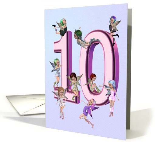 Flower fairies birthday card 10 years old card (737559)