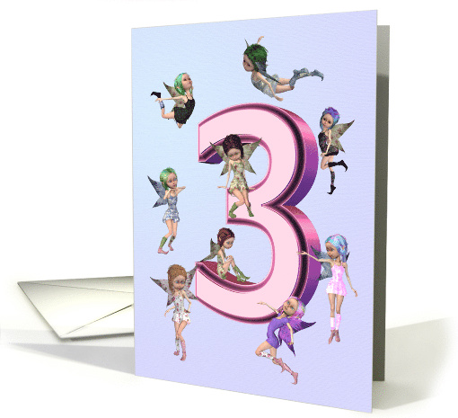 3rd Birthday Party Invitation Fairies card (737567)