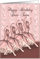 Twin Birthday Ballerinas card