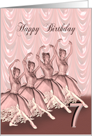 7th Birthday Ballerinas card