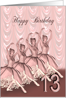 13th Birthday Ballerinas card
