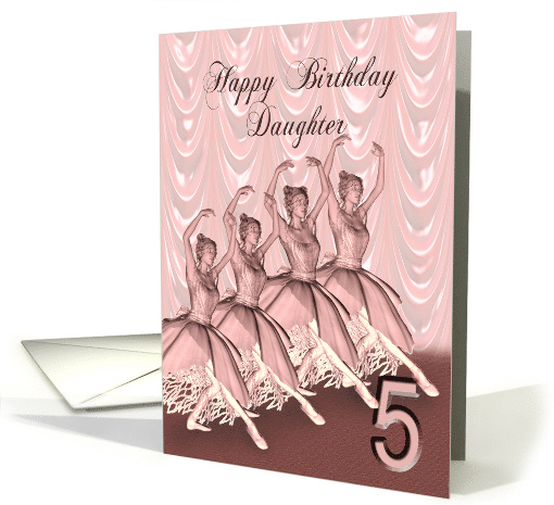 Daughter 5th Birthday Ballerinas card (747304)