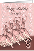 Daughter 9th Birthday Ballerinas card