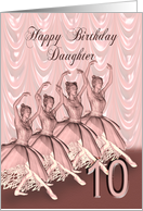 Daughter 10th Birthday Ballerinas card