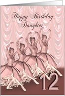 Daughter 12th Birthday Ballerinas card