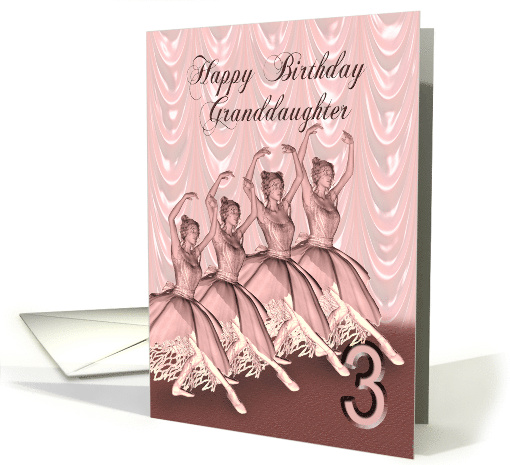 Granddaughter 3rd Birthday Ballerinas card (747841)