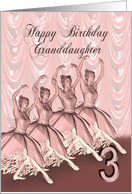 Granddaughter 3rd Birthday Ballerinas card