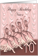 Niece 10th Birthday Ballerinas card