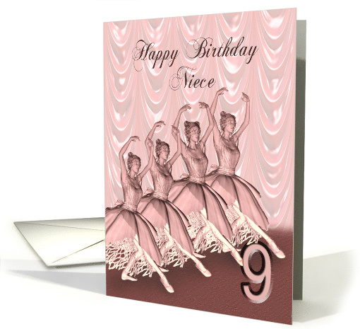 Niece 9th Birthday Ballerinas card (750493)