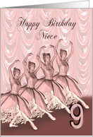 Niece 9th Birthday Ballerinas card