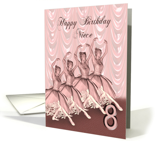 Niece 8th Birthday Ballerinas card (750494)