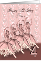 Niece 4th Birthday Ballerinas card