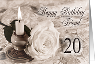 Friend 20th Birthday Traditional card