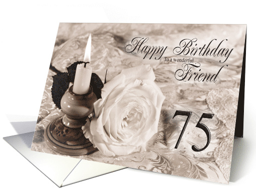Friend 75th Birthday Traditional card (756821)