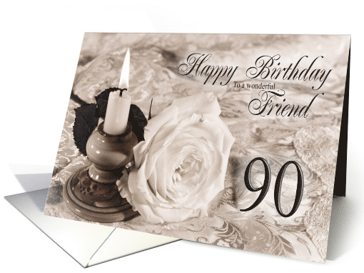 Friend 90th Birthday Traditional card (756824)