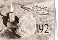 Grandmother 92nd Birthday Traditional card