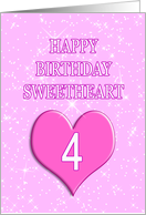 4th Birthday for Sweetheart card