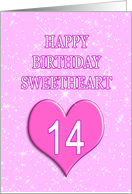 14th Birthday for Sweetheart card