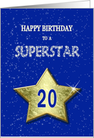20th Birthday for a Superstar card