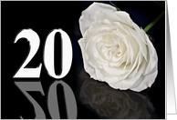 20th Birthday White Rose card