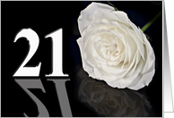 21st Birthday White Rose card